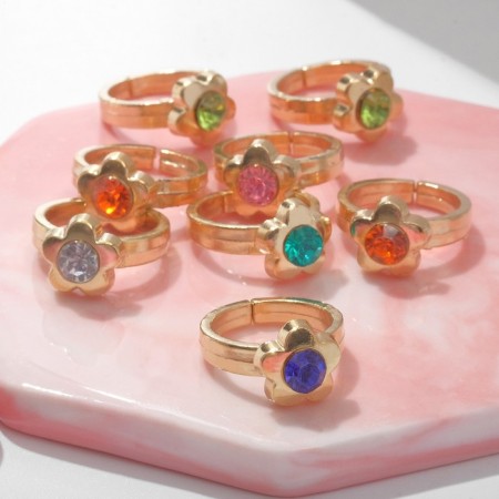 Children's ring "chosen" mini flowers, mixing mix in gold, dimensionless