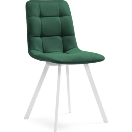 Stool on a metal frame chilli metal/velor, white/green 43.5x50x87.5 cm