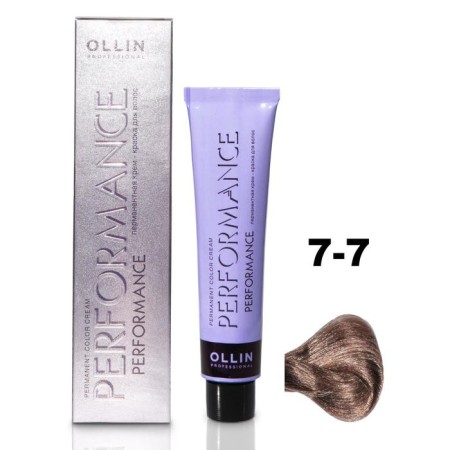 OLLIN PROFESSIONAL PERFORMANCE hair cream, tone 7/7 blond brown, 60 ml
