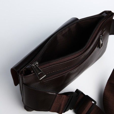 Board belt on a zipper, 2 outer pockets, brown color-5