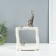 Souvenir Ceramics "Cats Mouse. Square" White with silver 5.2x13.5x23 cm