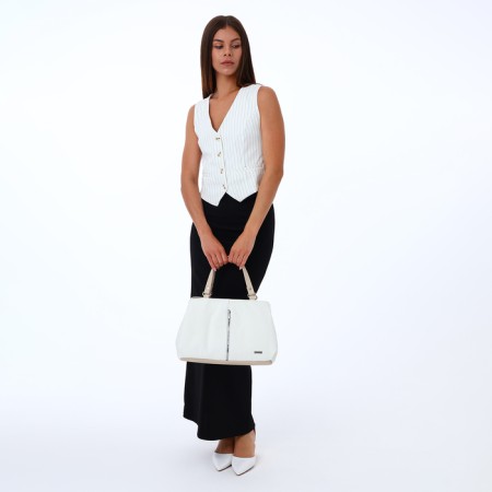 Women's bag with lightning, white color-7
