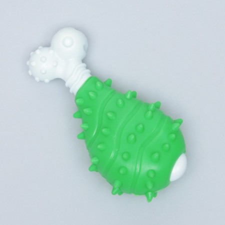 Two -layer toy (hard and soft plastic) "lower leg", 12 cm, green-3