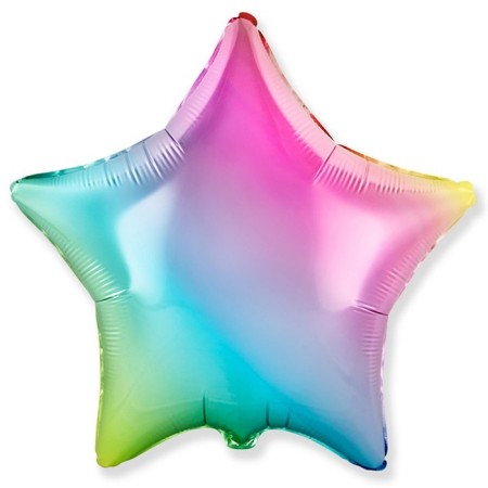 Foil ball 18 "Tender Rainbow", gradient, star