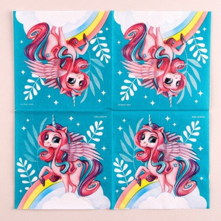 Paper napkins 25*25cm "Fairytale Unicorn" (set 20 pcs)-2