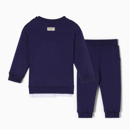 Kit (sweatshirt, trousers) children's minku dark blue color, height 68-74 cm-6