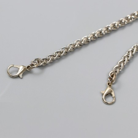 Chain with 2 carbines link thickness 0.1 cm 0.5x60 cm gold/silver mix-2