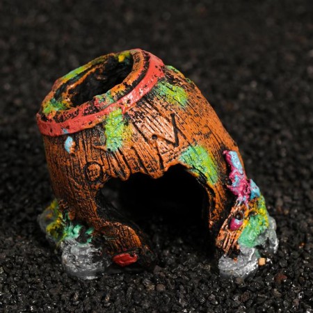Decor Grot for the Aquarium "Barrel", 11 x 9 x 10 cm-1