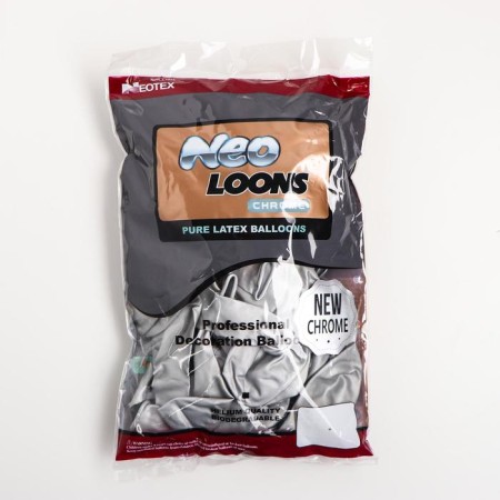 Latex chrome 12 ", set 50 pcs., Color silver-1