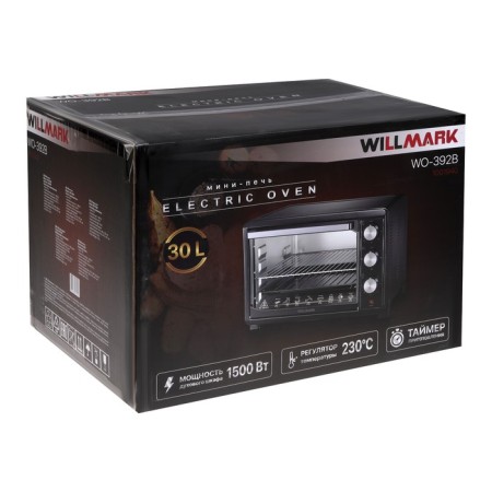 Mini-fucked Willmark Wo-392B, 1500 W, 30 L, timer, up to 230 ° C, black-1