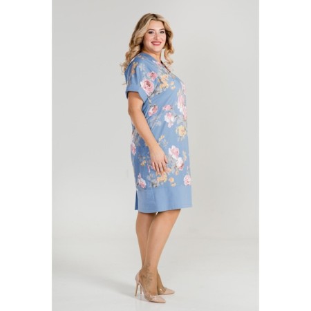 Women's dress, size 52, blue color-4