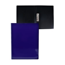 Folder with A4 clamp, 700 μm, root 27 mm, calligrata deluxe, inner pocket, up to 180 sheets, blueberry / black