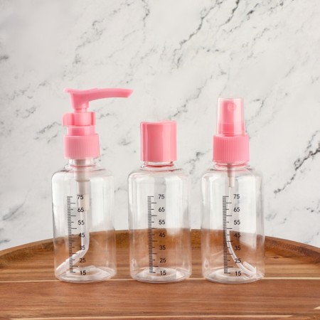Storage set, 3 items, with a division scale, pink color-2