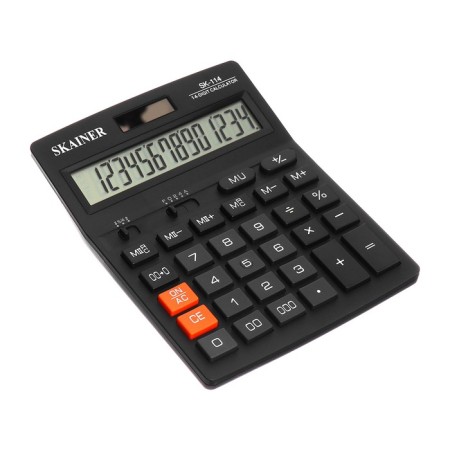 The calculator is large 14-bit, SK-114, double power, double memory, 140 x 176 x 45 mm, black-1