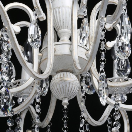 Aurora chandelier, 8x60W E14, white color, gold-4