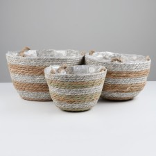 A set of baskets of 3 pcs, D28xh18, D23XH16, D20XH13 cm, Rogoz