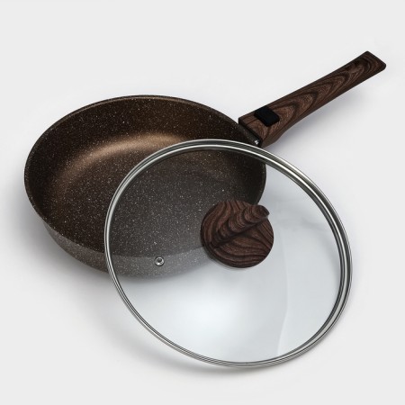 Sleeping pan “Brownie”, D = 24 cm, removable handle, glass cover, anti -stick coating, induction-2