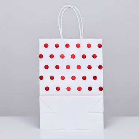 Crafts with red embossing, round handle, white, 15 x 21 x 8 cm, 120 g-1