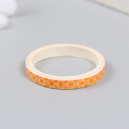 Adhesive tape Paper "Assorted drawings. Orange" set 10 pcs width 0.5 cm winding 2 m-2