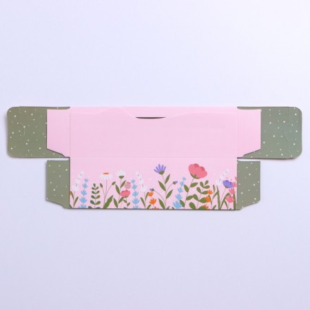 Box for makarun confectionery, packaging, "flowers", 18 x 5.5 x 5.5 cm-3