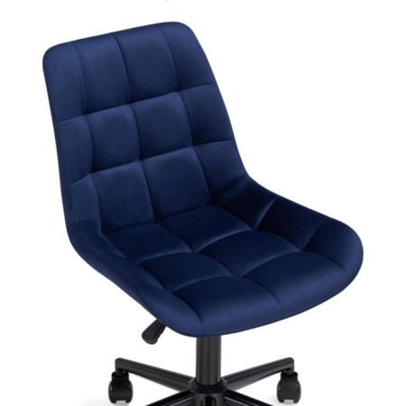 Computer chair Chester Metal/velor, black/blue 49x60x84 cm-5