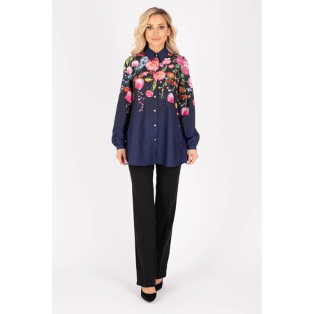 Female blouse, size 46, blue color-9