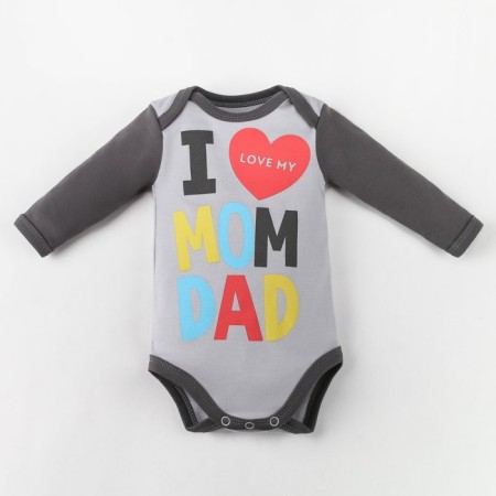 Body crumb I am "Mom and DAD", Gray, height 68-74 cm