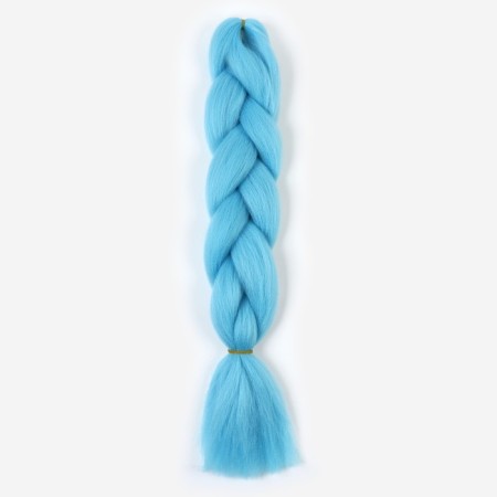 Zumba Kanecalon is monophonic, corrugated, 60 cm, 100 g, blue color (#ay32)-4