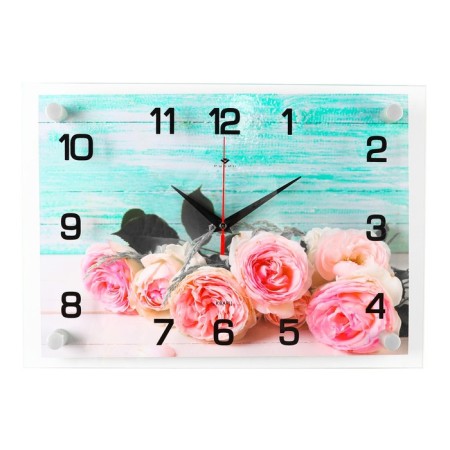 Watching clock, interior: flowers, "bouquet of roses", 25 x 35 cm