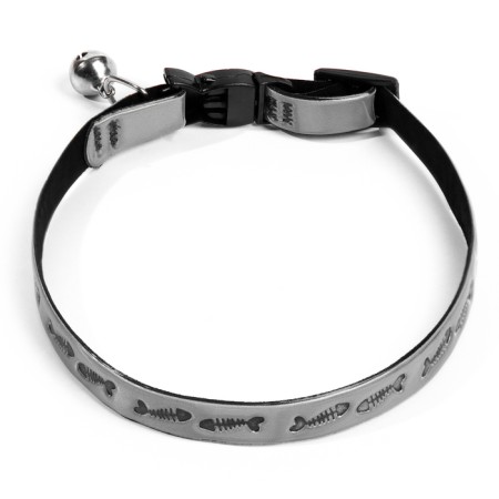 Fly collar with reflective coating "fish", 30 x 1 cm, silver-1