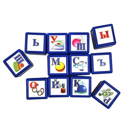 Cubes "Alphabet", 9 elements, 8 cm