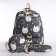 A backpack with a zipper, bag, cosmetic bag, gray color