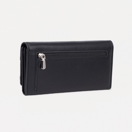 Women's wallet on magnets, black color-1