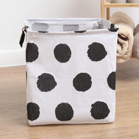 Textile basket of the shade color is black/white, 32*32*32 cm