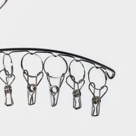 Sushilka for linen suspended share, 10 clothespins, 40 × 1 × 15 cm, metal, silver color-2