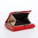 Women's wallet on the button, red color