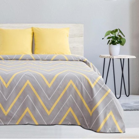 Bed linen Ethel 1.5 joint venture "Yellow-gray zigzags" 143x215cm, 150x214cm, 70x70cm-2 pcs-2