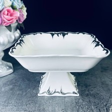 Фруктовница Lenardi Argento, квадратная, на ножке, размер 19х19 см
