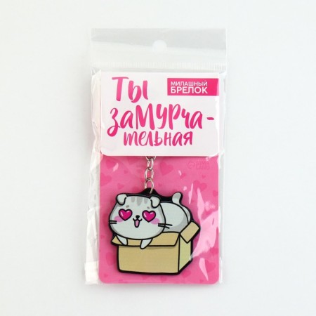 Acrylic key a keychain "Kotik", 7 x 12.5 cm-7