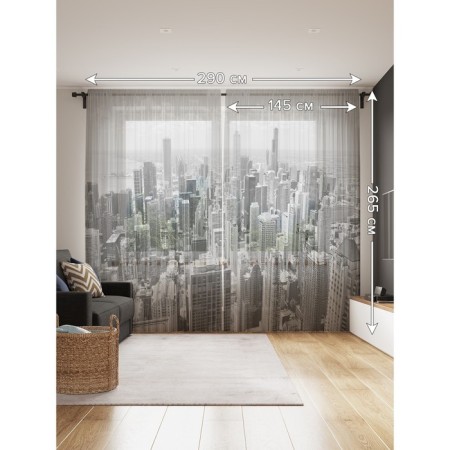 Photo "retro city from a height", size 145x265 cm, 2 pcs-1