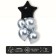 Bouquet of balloon balloon "Star" silver, set of 7 pcs.