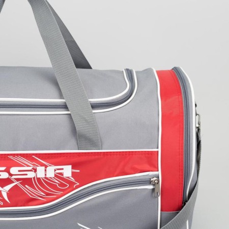 Sports bag with lightning, 3 outer pockets, gray/red color-3