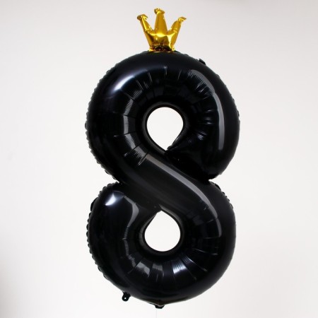 Foil ball 40 "" Number 8 with the crown ", the color is black-1