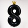 Foil ball 40 "" Number 8 with the crown ", the color is black