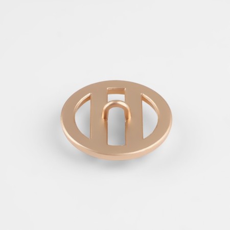 Metal button on the leg, decorative, d = 28 mm, matte, gold color-1