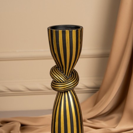 Click for one candle "Knot", a color of black and gold 29.5 x 7.5 x 7.5 cm-13