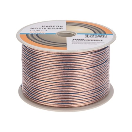 Acoustic cable ProConnect Blueline, 2 x 0.75 mm2, transparent, bay 100 m-1