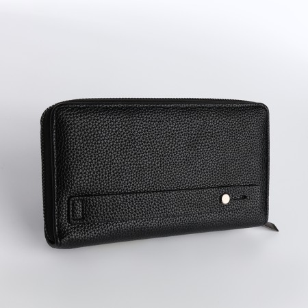 Men's purse-clate on a zipper, pocket for phone, black color-1