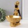 Souvenir Polystone stand "African sits, with a wicker basket" Gold 16x16x23 cm