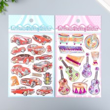 The sticker Plastic volumetric with glitter 